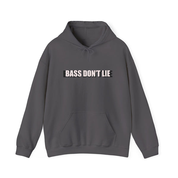 Bass Don't Lie - Unisex Heavy Blend™ Sweatshirt Hooded , Dance Music, Pop Culture, Classic, Unique Text, Slogan