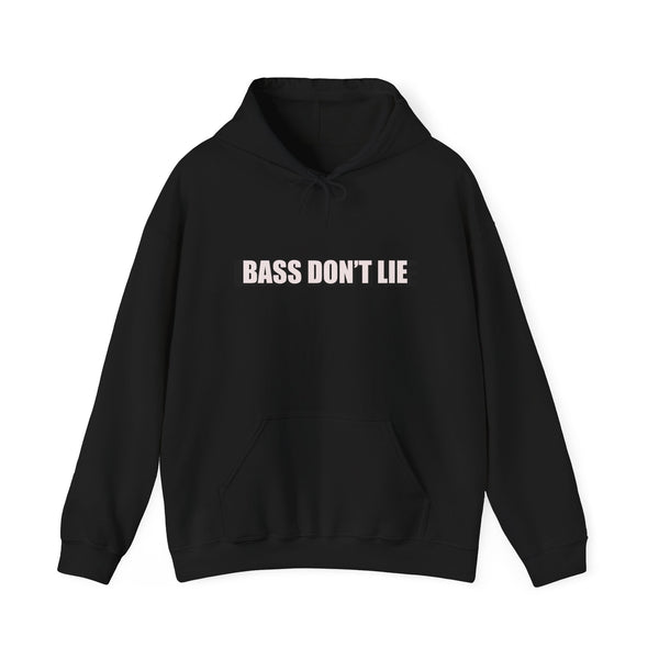 Bass Don't Lie - Unisex Heavy Blend™ Sweatshirt Hooded , Dance Music, Pop Culture, Classic, Unique Text, Slogan