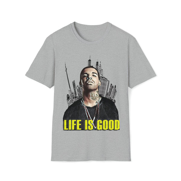Drake - Life Is Good - Unisex Softstyle T Shirt, Fan Art T Shirt, Graphic Printed, Streetwear, Music, Pop Culture, Stylish, Classic.