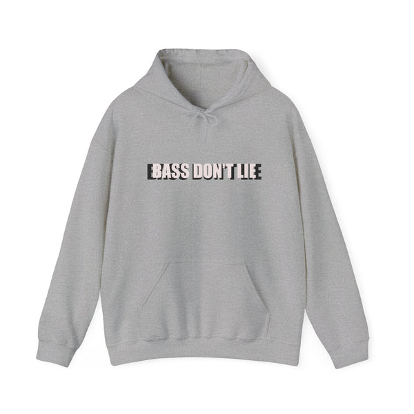 Bass Don't Lie - Unisex Heavy Blend™ Sweatshirt Hooded , Dance Music, Pop Culture, Classic, Unique Text, Slogan