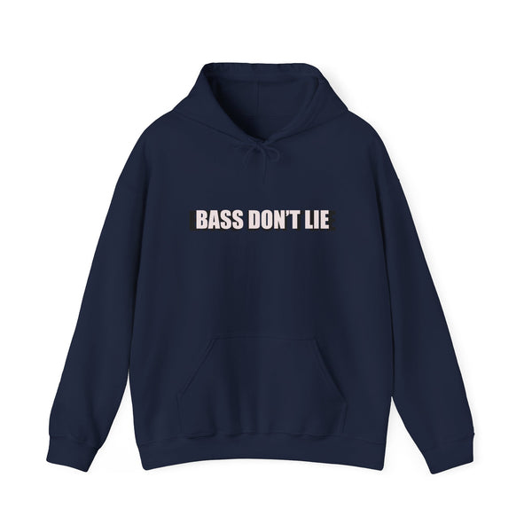 Bass Don't Lie - Unisex Heavy Blend™ Sweatshirt Hooded , Dance Music, Pop Culture, Classic, Unique Text, Slogan