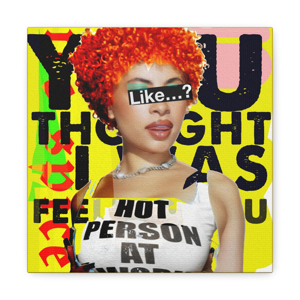 Ice Spice - Like...? - Canvas gallery Wrap, Pop Culture, Wall Art, Fan Art, Music, Empowering, Chic Modern Wall Decor, Contemporary Icon. Yellow, Orange, Black