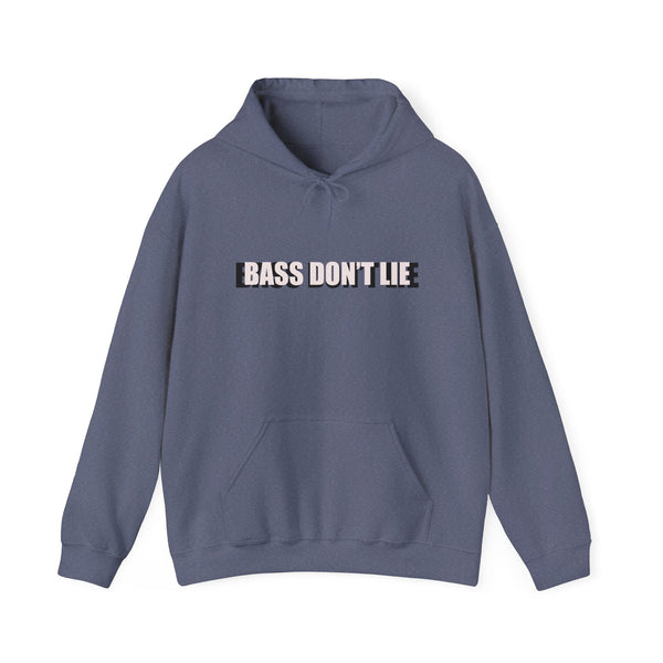 Bass Don't Lie - Unisex Heavy Blend™ Sweatshirt Hooded , Dance Music, Pop Culture, Classic, Unique Text, Slogan