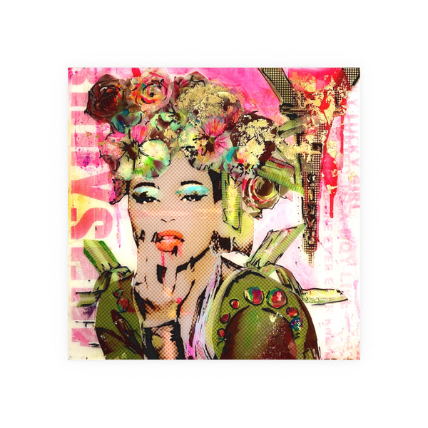 Kim Petrus - UnHoly - Archival Matte Poster (230gsm), Pop Culture, Wall Art, Fan Art, Music, Empowering, Chic Modern Wall Decor, Contemporary Icon.Pink, Flowers, Text.