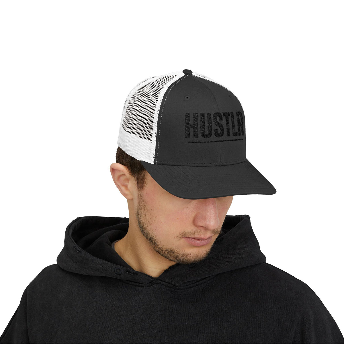 HUSTLR Snapback Trucker Cap - Bold Red Hat for Entrepreneurs