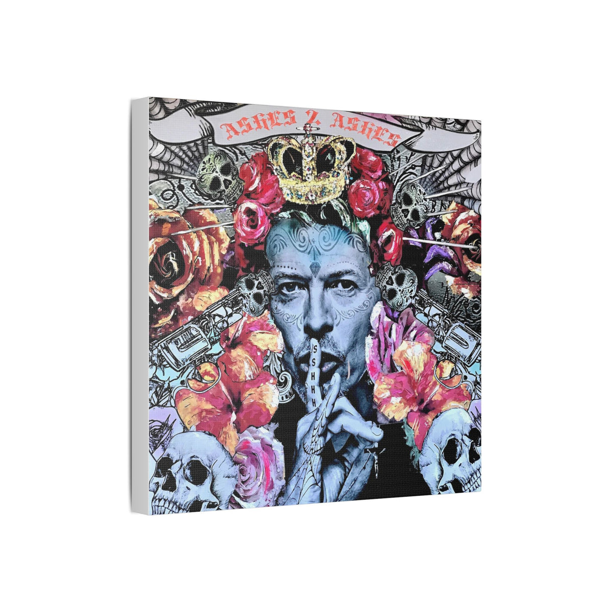 David Bowie - Ashes 2 Ashes - Canvas Gallery Wrap, Pop Culture, Wall Art, Fan Art, Music, Glam Rock Legend Iconic Pop Rock Artist, Inspirational Legend.