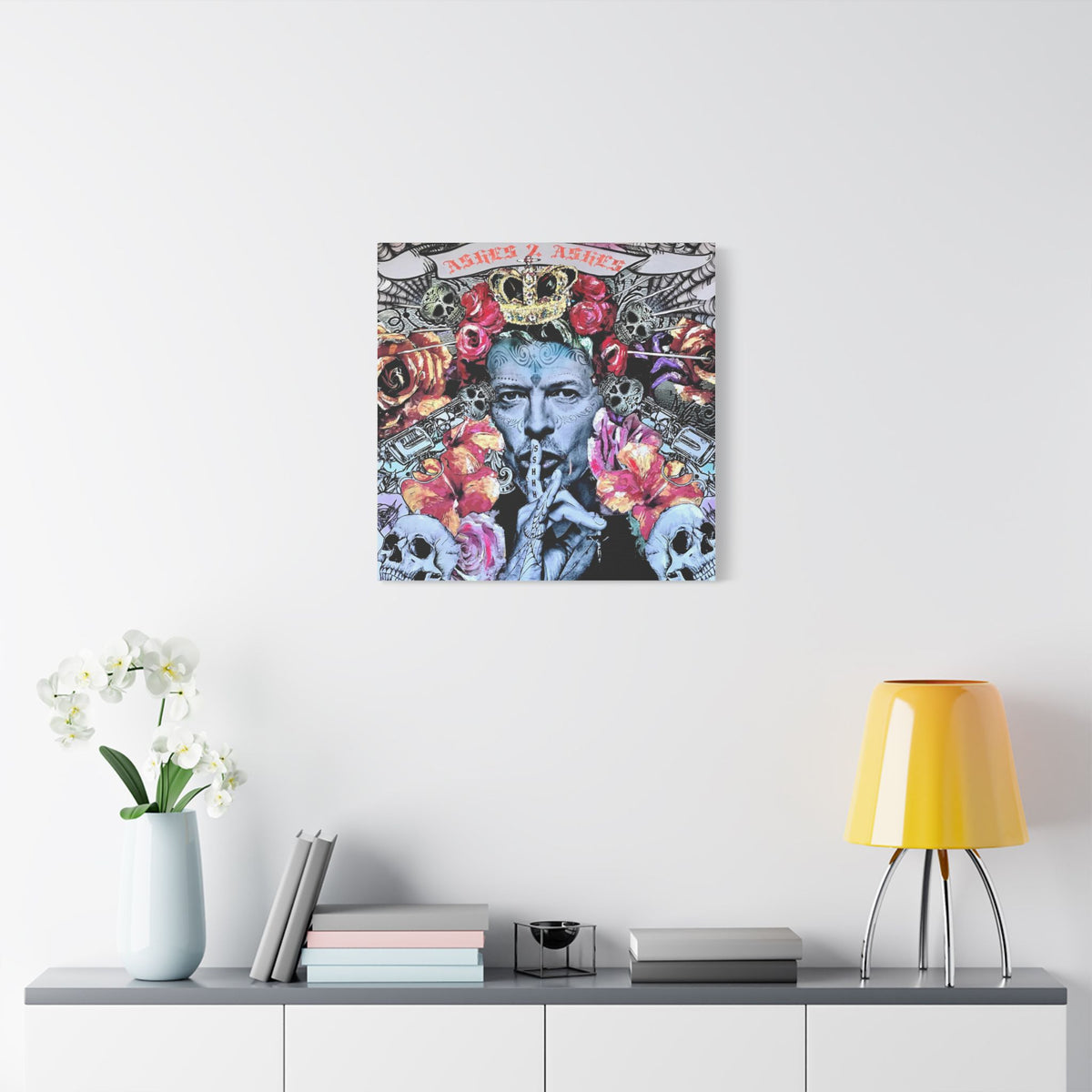 David Bowie - Ashes 2 Ashes - Canvas Gallery Wrap, Pop Culture, Wall Art, Fan Art, Music, Glam Rock Legend Iconic Pop Rock Artist, Inspirational Legend.