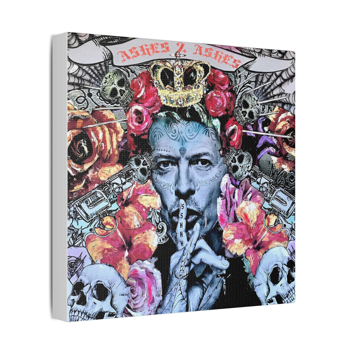 David Bowie - Ashes 2 Ashes - Canvas Gallery Wrap, Pop Culture, Wall Art, Fan Art, Music, Glam Rock Legend Iconic Pop Rock Artist, Inspirational Legend.