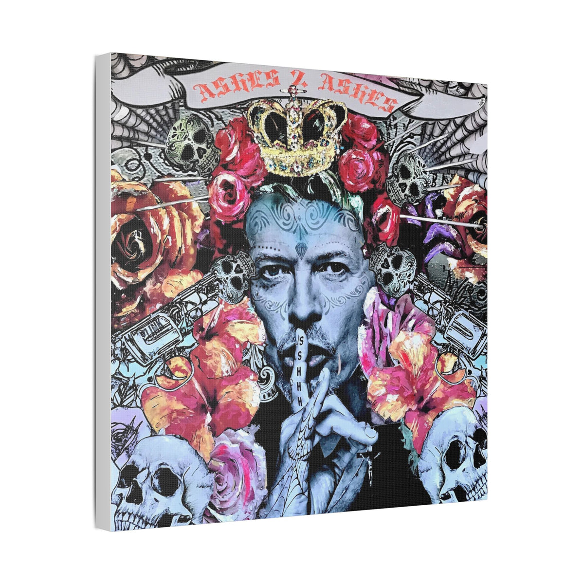 David Bowie - Ashes 2 Ashes - Canvas Gallery Wrap, Pop Culture, Wall Art, Fan Art, Music, Glam Rock Legend Iconic Pop Rock Artist, Inspirational Legend.