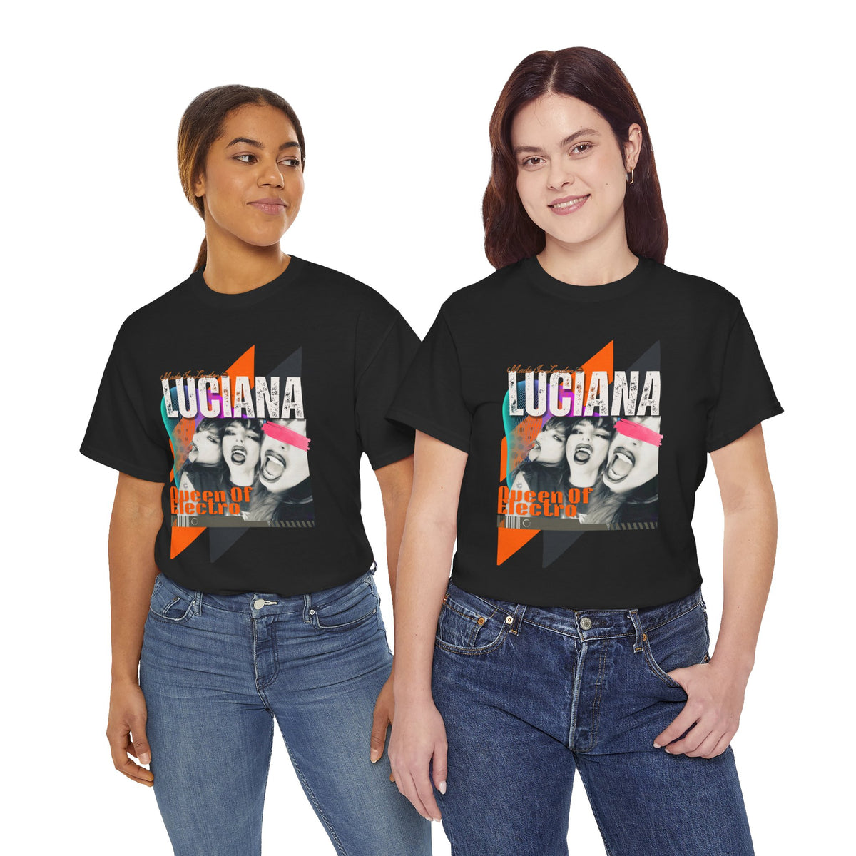 Luciana Queen of Electro Unisex Heavy Cotton Tee | Retro Music Graphic T-Shirt