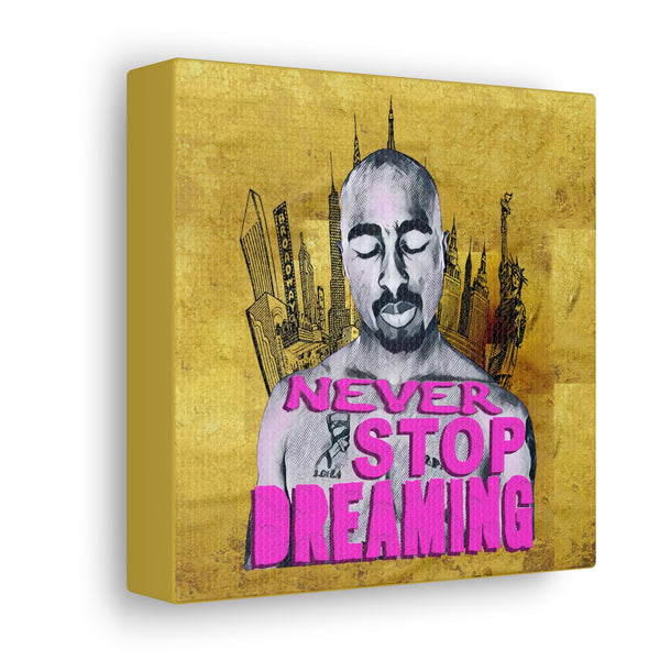 Tupac - Never Stop Dreaming - Canvas Gallery Wrap, Pop Culture, Wall Art, Fan Art, Music, Hip Hop, Rap, 2Pac, Contemporary Icon, Inspirational Legend. Stylish Wall decor.