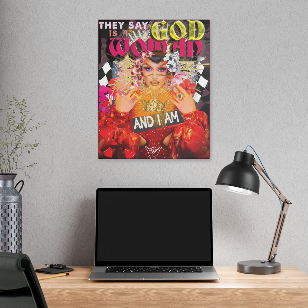 Sasha Colby - God Is A Woman - Canvas Gallery Wrap, Fan Art, Drag Queen, Drag Race, Pop Culture, Wall Art, Empowering, Chic Modern Wall Decor, Contemporary Icon.