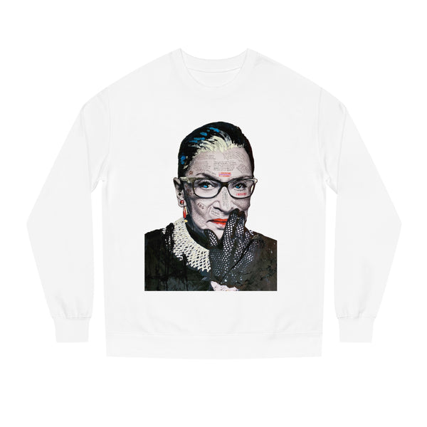 Ruth Bader Ginsberg -   I Am Supreme -  Unisex Premium Crewneck Sweatshirt, Fan Art T Shirt, Streetwear, Supreme, Empowering, Trailblazer, Inspiring RBG Tribute Art, Contemporary Icon. Legend.