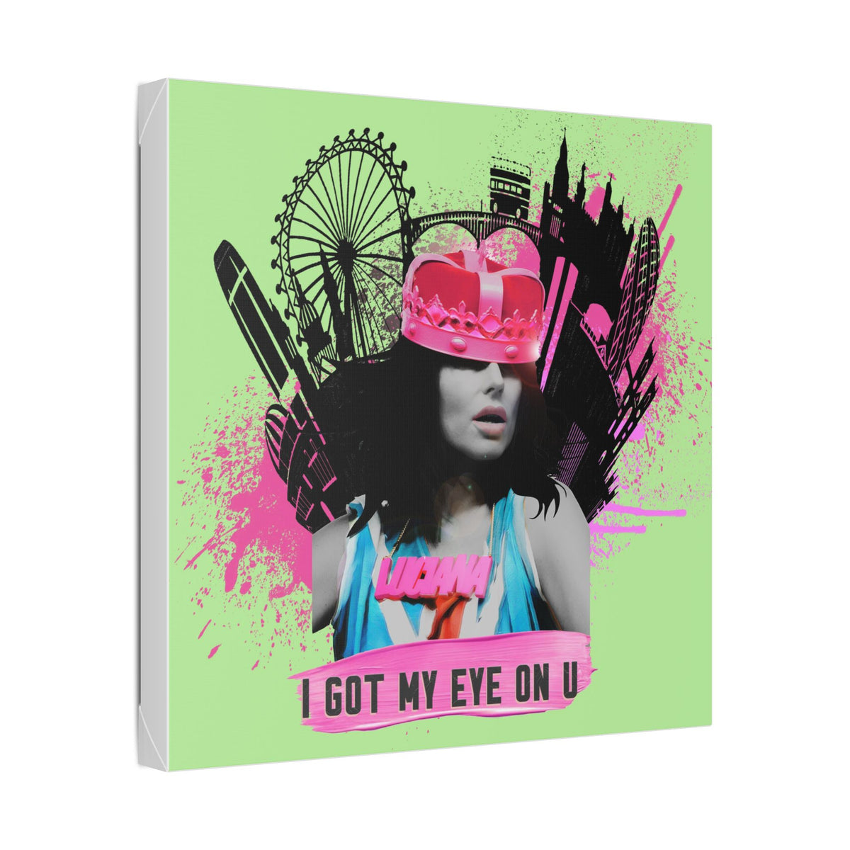 Luciana - I Got My Eye On U - Canvas Gallery Wrap, Pop Culture, Wall Art, Fan Art, Music, Electronic, EDM,  Chic Modern Wall Decor, Contemporary Icon.