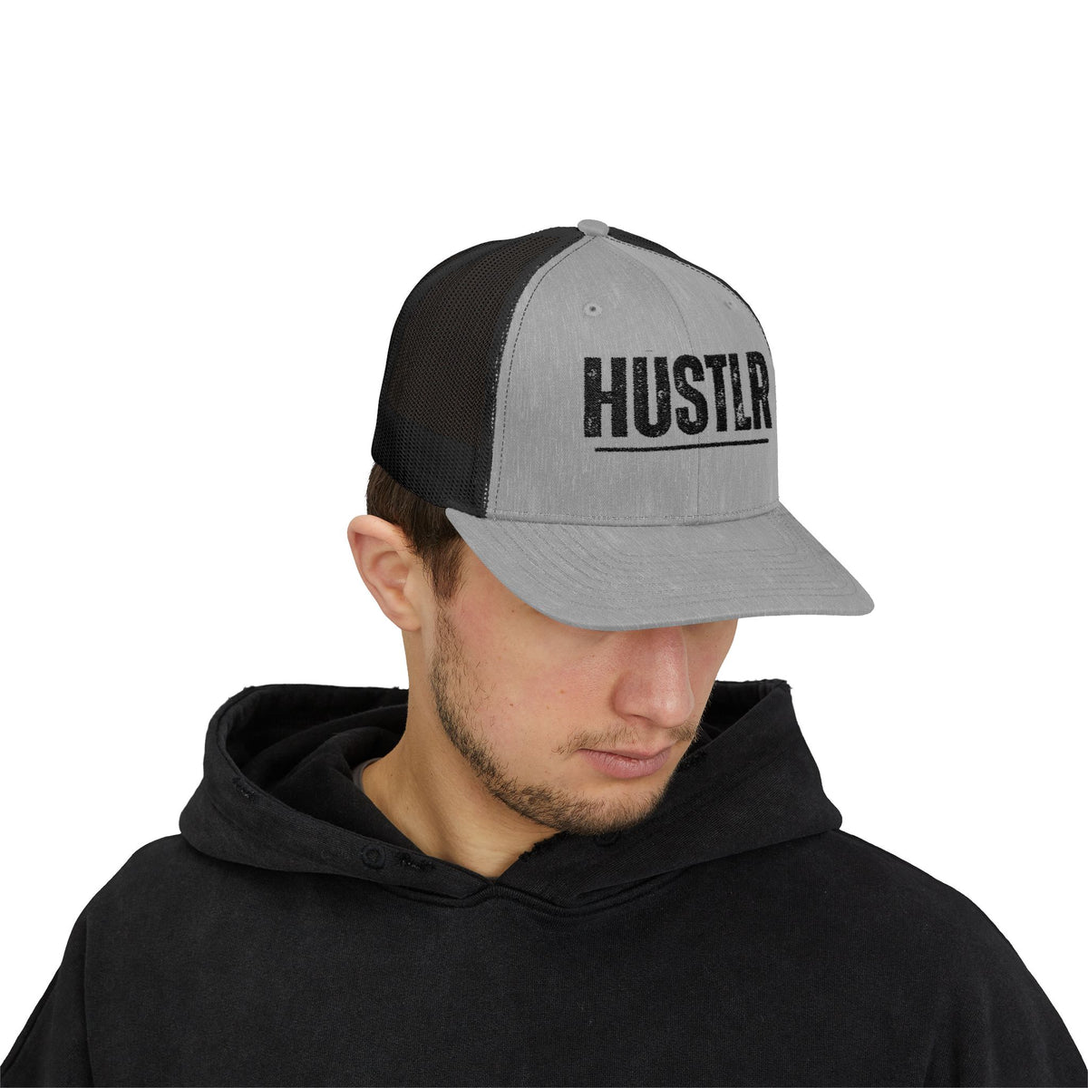 HUSTLR Snapback Trucker Cap - Bold Red Hat for Entrepreneurs