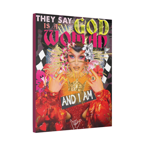 Sasha Colby - God Is A Woman - Canvas Gallery Wrap, Fan Art, Drag Queen, Drag Race, Pop Culture, Wall Art, Empowering, Chic Modern Wall Decor, Contemporary Icon.