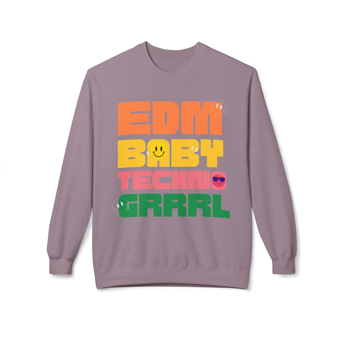 EDM Baby Techno Grrrl Fleece Crewneck Sweatshirt for Music Lovers