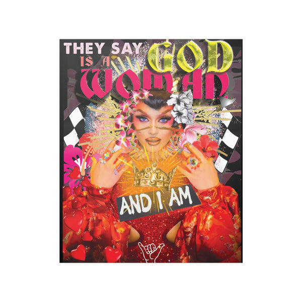 Sasha Colby - God Is A Woman - Satin Poster (210gsm),  Fan Art, Drag Queen, Drag Race, Pop Culture, Wall Art, Empowering, Chic Modern Wall Decor, Contemporary Icon.