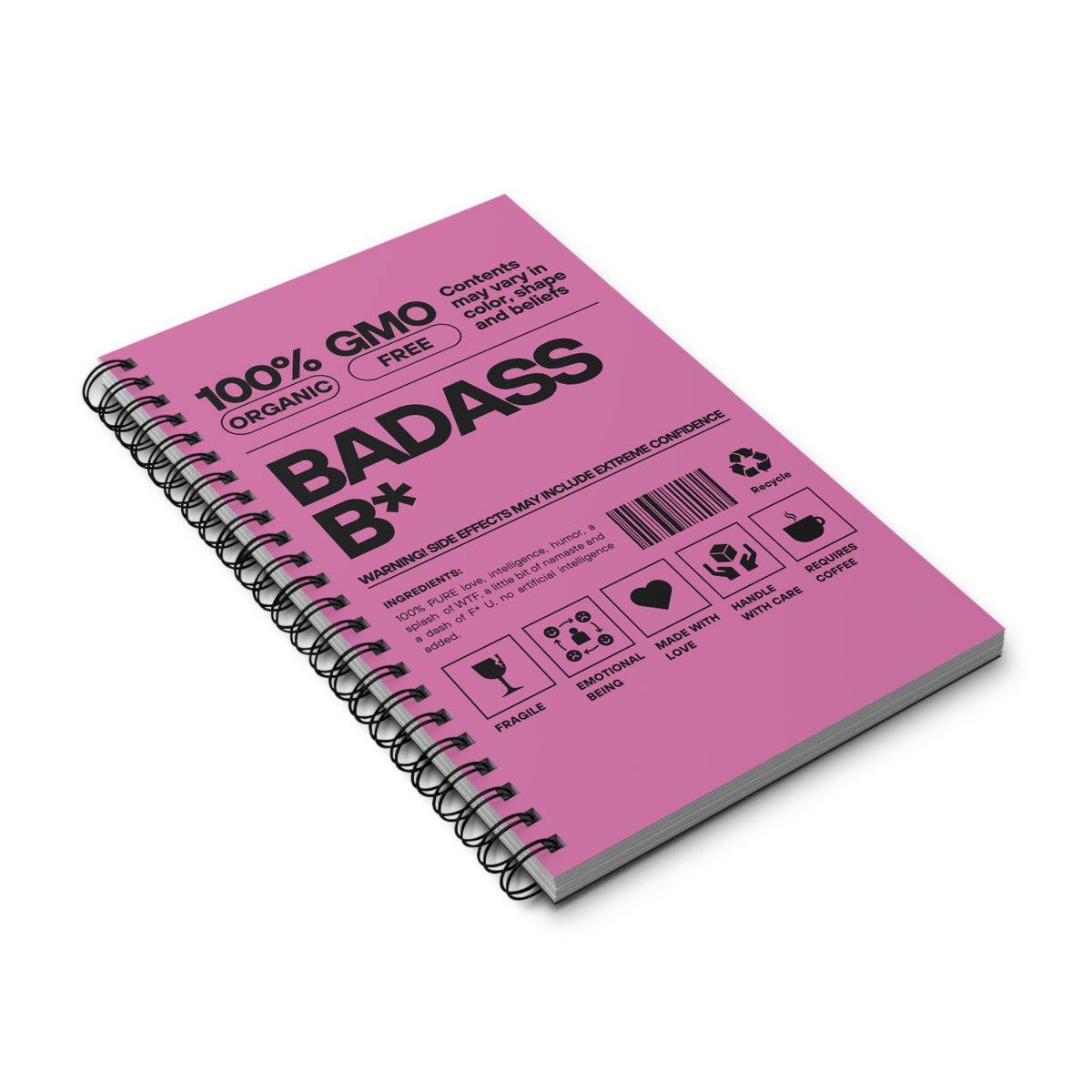 Badass B* Spiral Journal - Empower Your Thoughts & Confidence