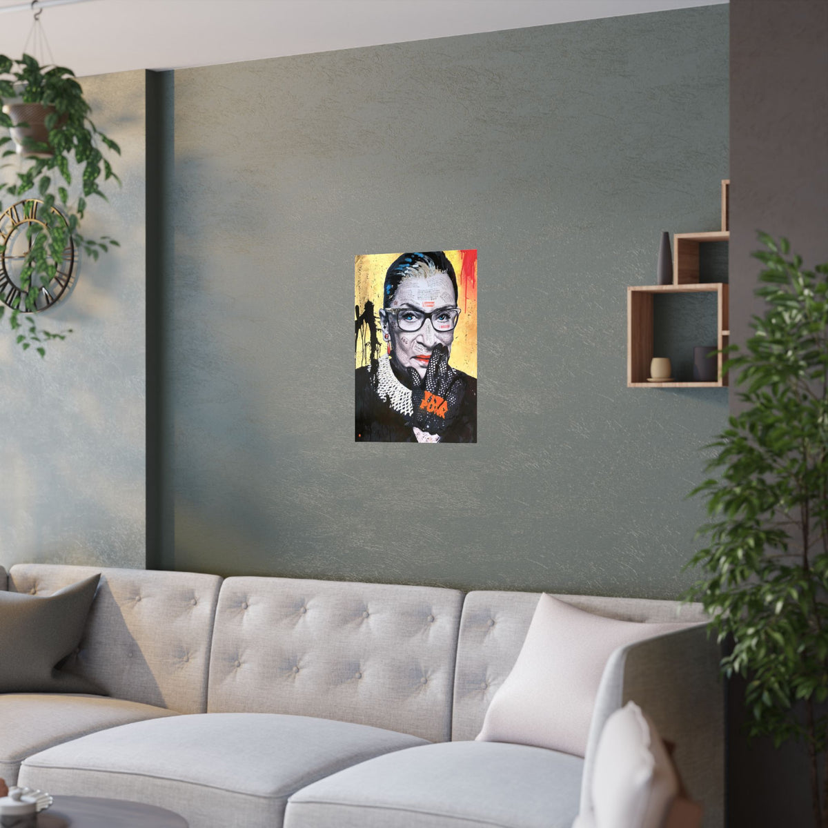 Ruth Bader Ginsberg - I Am Supreme - Satin Poster (210gsm) Pop Culture, Wall Art, Supreme, Empowering, Trailblazer, Inspiring RBG Tribute Art, RGB Print, Chic Modern Wall Decor, Contemporary Icon. Legend. Gold, Red, Black,White.