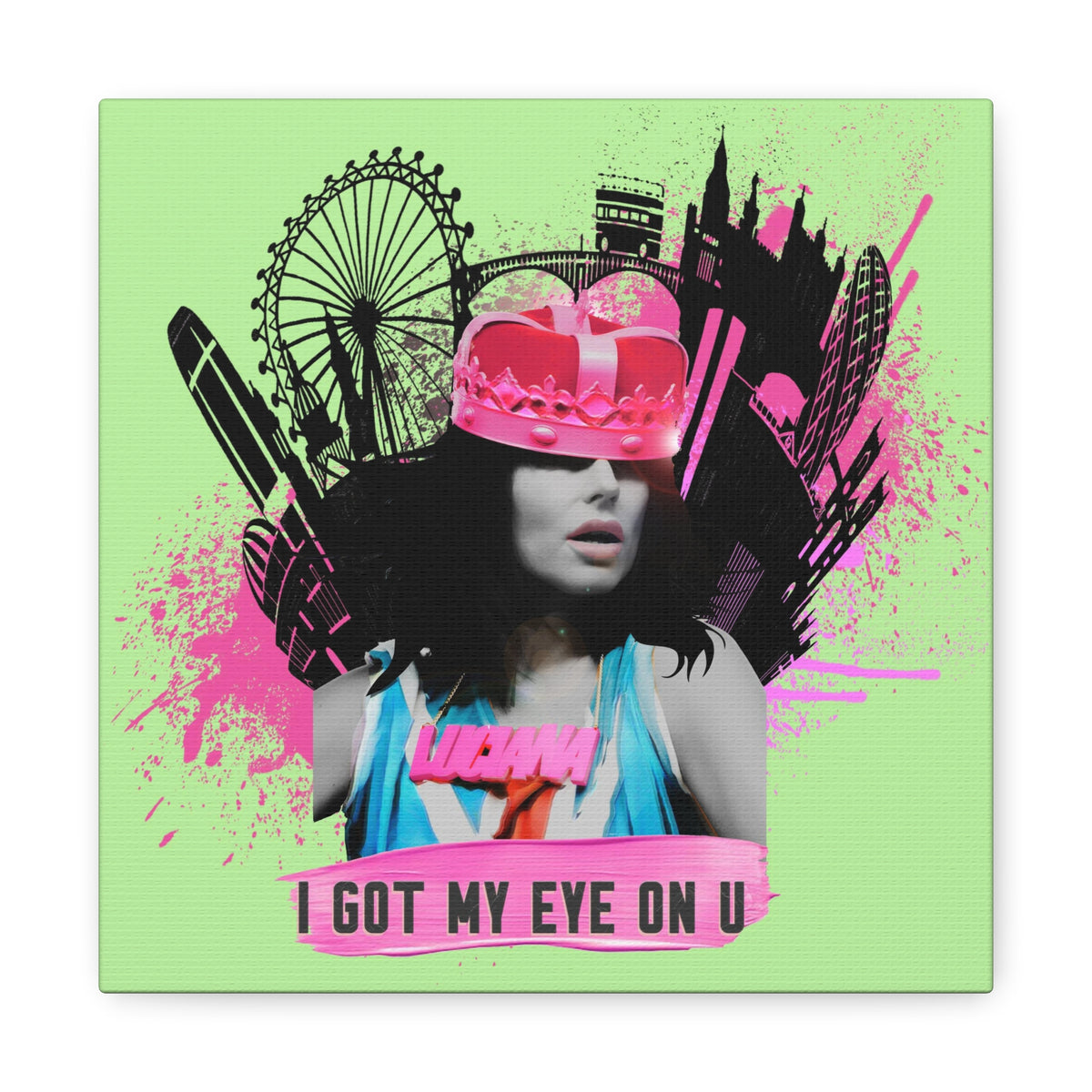 Luciana - I Got My Eye On U - Canvas Gallery Wrap, Pop Culture, Wall Art, Fan Art, Music, Electronic, EDM,  Chic Modern Wall Decor, Contemporary Icon.