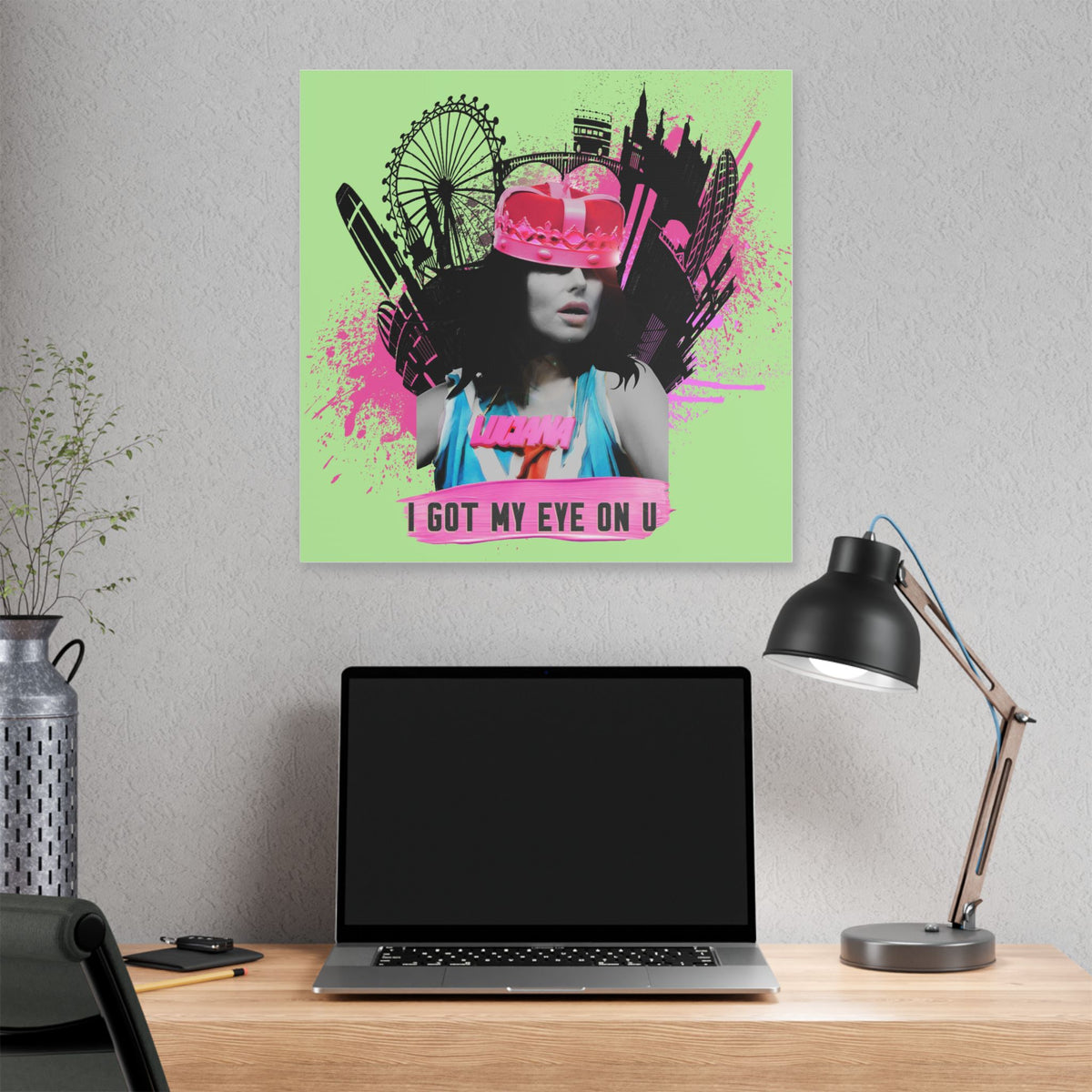 Luciana - I Got My Eye On U - Canvas Gallery Wrap, Pop Culture, Wall Art, Fan Art, Music, Electronic, EDM,  Chic Modern Wall Decor, Contemporary Icon.
