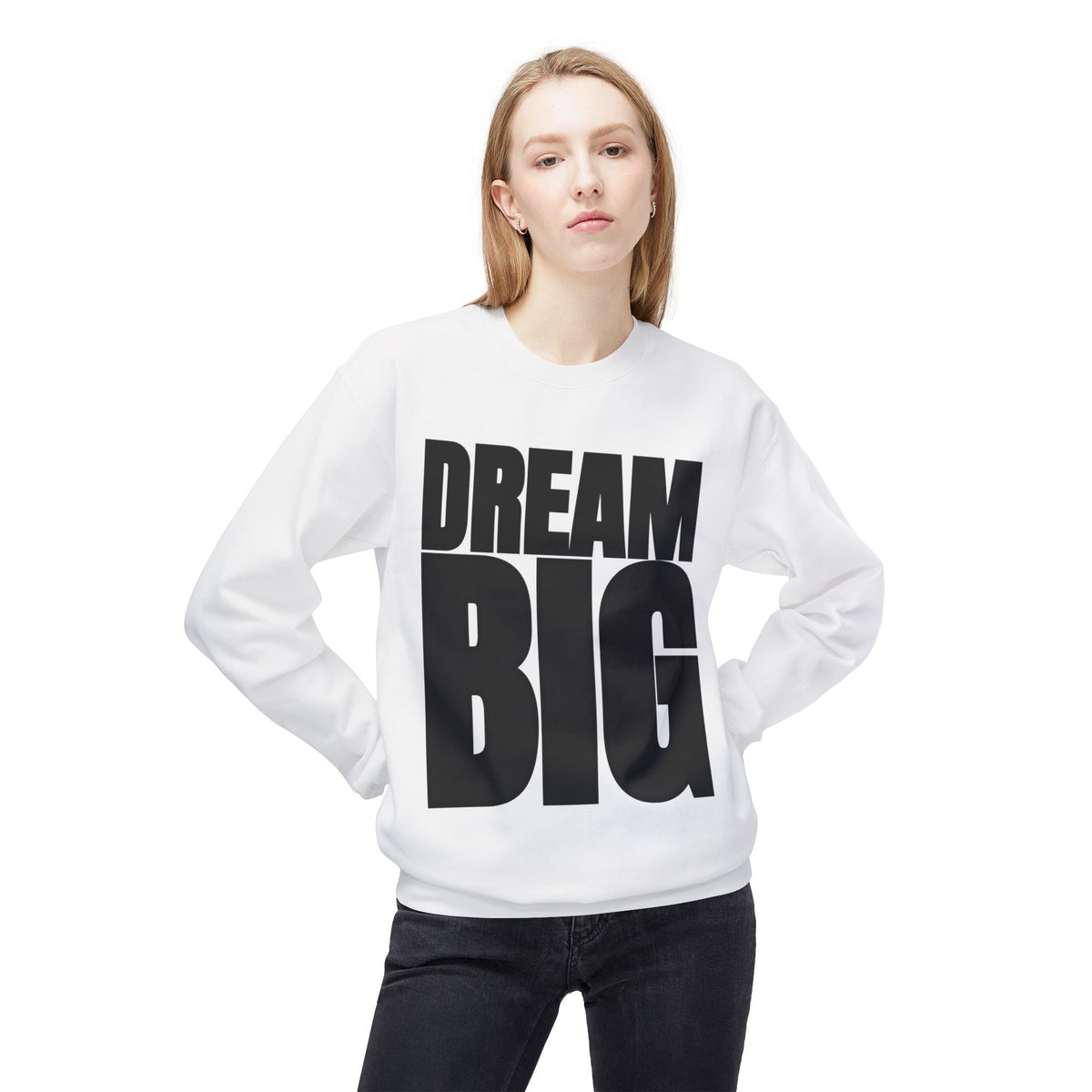 Dream Big Fleece Crewneck Sweatshirt - Unisex Inspirational Apparel