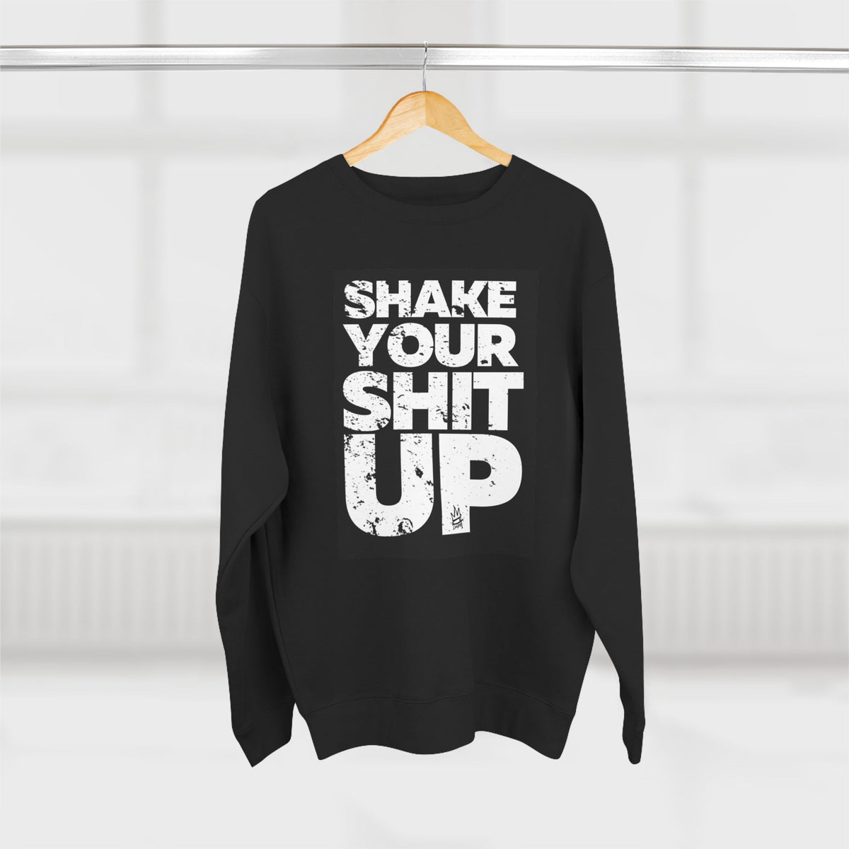 Inspirational Unisex Crewneck Sweatshirt - "Shake Your Shit Up" Motivational Grey Sweatshirt