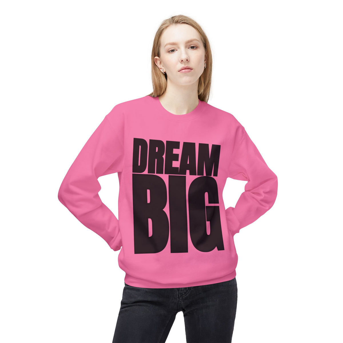 Dream Big Fleece Crewneck Sweatshirt - Unisex Inspirational Apparel