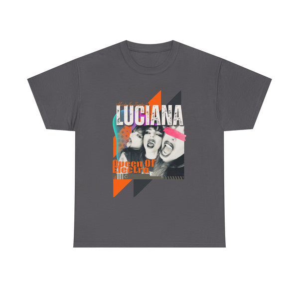 Luciana Queen of Electro Unisex Heavy Cotton Tee | Retro Music Graphic T-Shirt