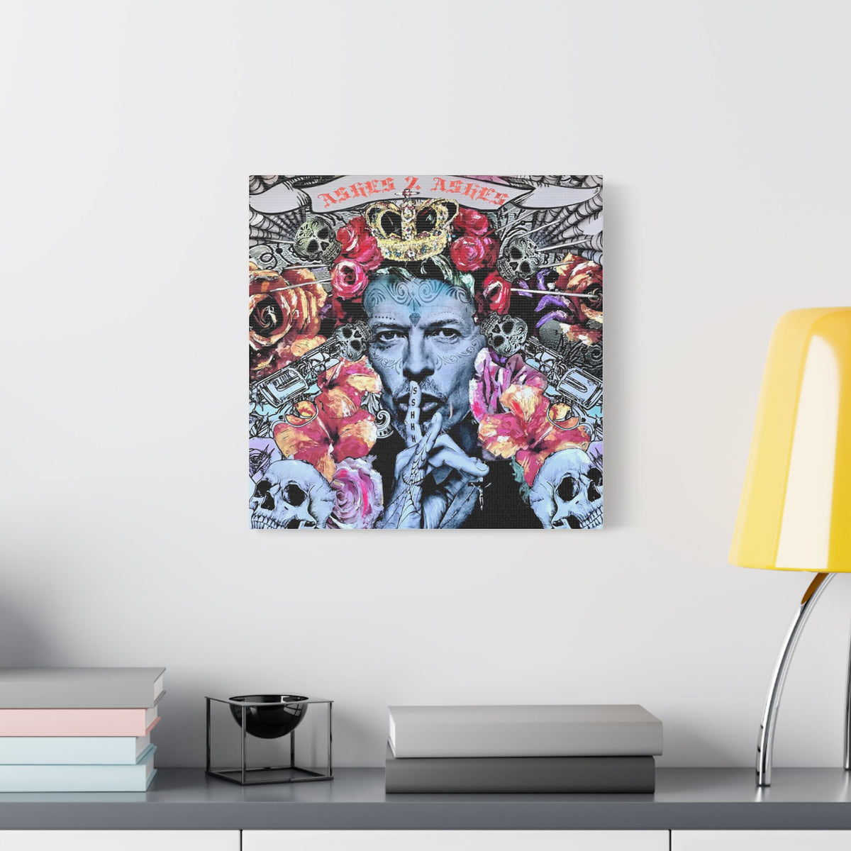 David Bowie - Ashes 2 Ashes - Canvas Gallery Wrap, Pop Culture, Wall Art, Fan Art, Music, Glam Rock Legend Iconic Pop Rock Artist, Inspirational Legend.