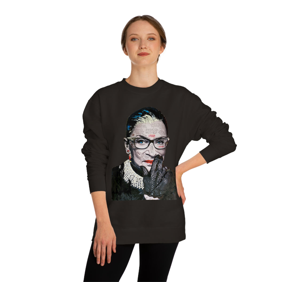 Ruth Bader Ginsberg -   I Am Supreme -  Unisex Premium Crewneck Sweatshirt, Fan Art T Shirt, Streetwear, Supreme, Empowering, Trailblazer, Inspiring RBG Tribute Art, Contemporary Icon. Legend.