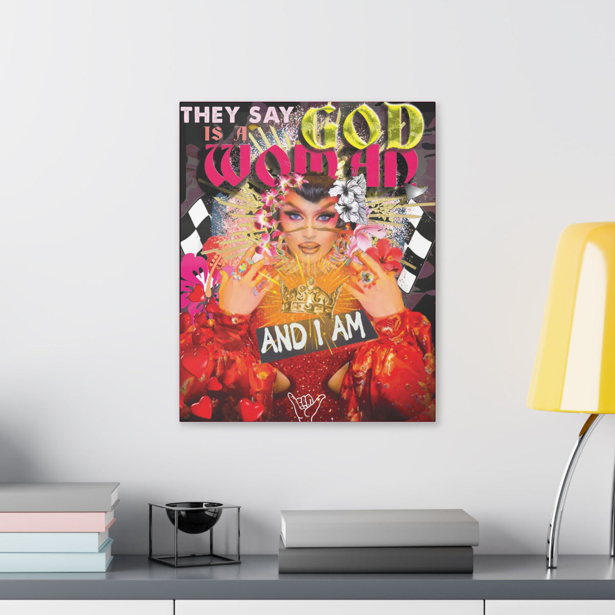 Sasha Colby - God Is A Woman - Canvas Gallery Wrap, Fan Art, Drag Queen, Drag Race, Pop Culture, Wall Art, Empowering, Chic Modern Wall Decor, Contemporary Icon.