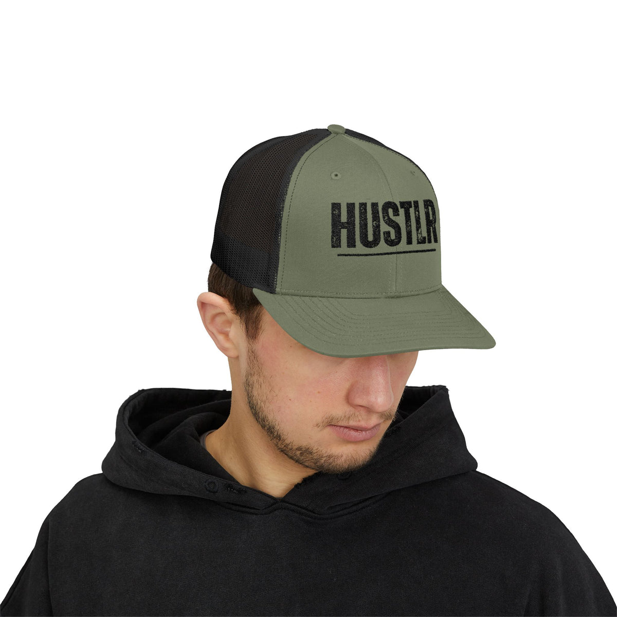 HUSTLR Snapback Trucker Cap - Bold Red Hat for Entrepreneurs