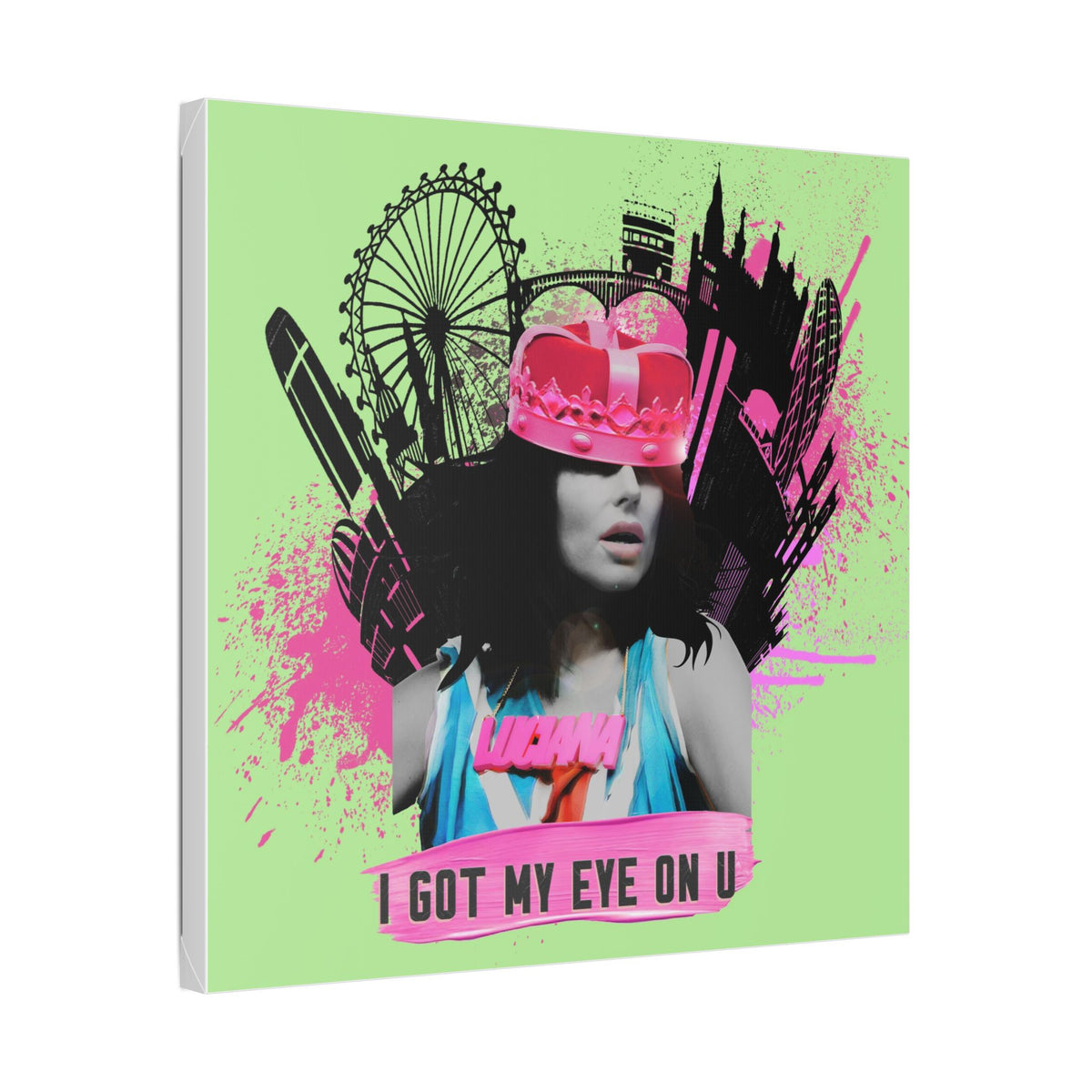 Luciana - I Got My Eye On U - Canvas Gallery Wrap, Pop Culture, Wall Art, Fan Art, Music, Electronic, EDM,  Chic Modern Wall Decor, Contemporary Icon.