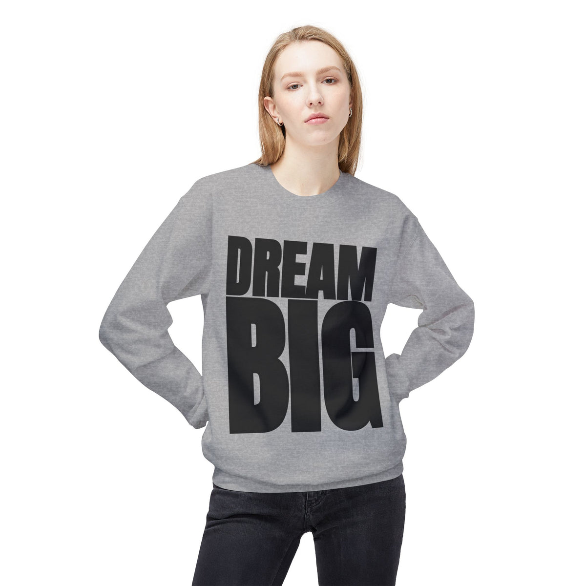 Dream Big Fleece Crewneck Sweatshirt - Unisex Inspirational Apparel