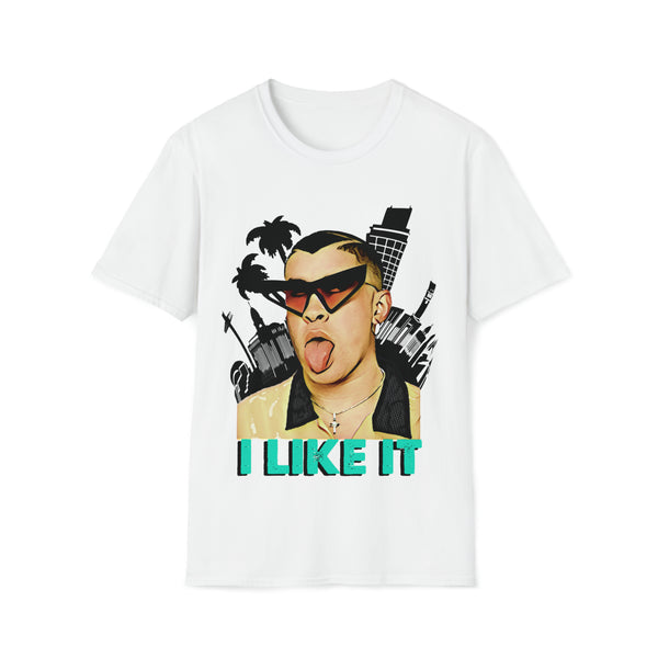 Bad Bunny I Like It, Unisex T Shirt, Fan Art T Shirt, Graphic Printed, Streetwear, Music, Pop Culture, Stylish, Classic.