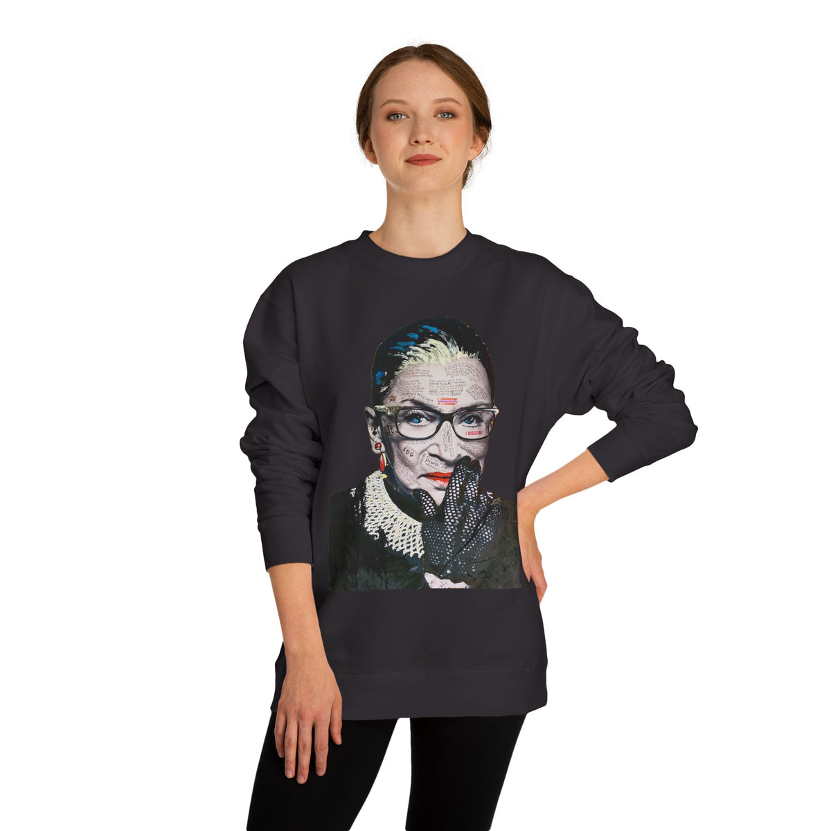 Ruth Bader Ginsberg -   I Am Supreme -  Unisex Premium Crewneck Sweatshirt, Fan Art T Shirt, Streetwear, Supreme, Empowering, Trailblazer, Inspiring RBG Tribute Art, Contemporary Icon. Legend.