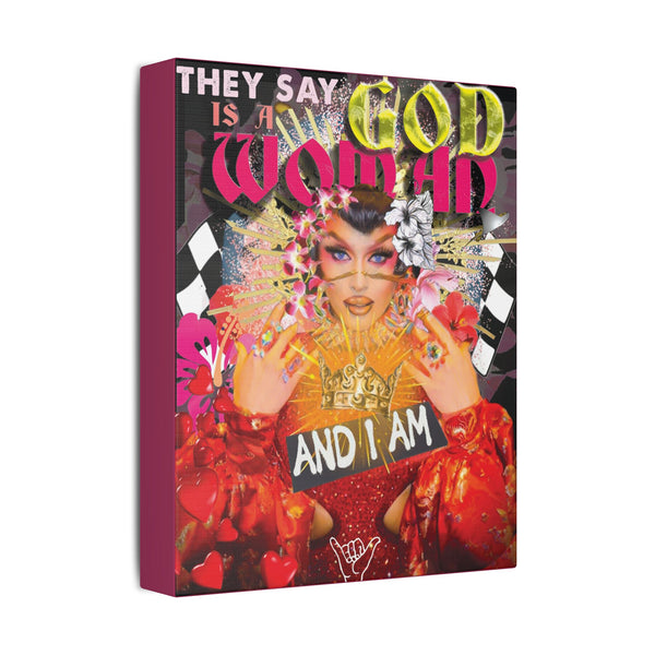 Sasha Colby - God Is A Woman - Canvas Gallery Wrap, Fan Art, Drag Queen, Drag Race, Pop Culture, Wall Art, Empowering, Chic Modern Wall Decor, Contemporary Icon.