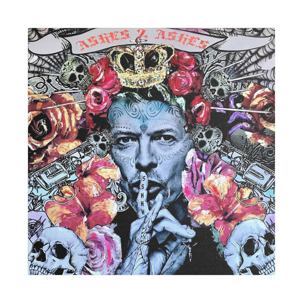 David Bowie - Ashes 2 Ashes - Canvas Gallery Wrap, Pop Culture, Wall Art, Fan Art, Music, Glam Rock Legend Iconic Pop Rock Artist, Inspirational Legend.