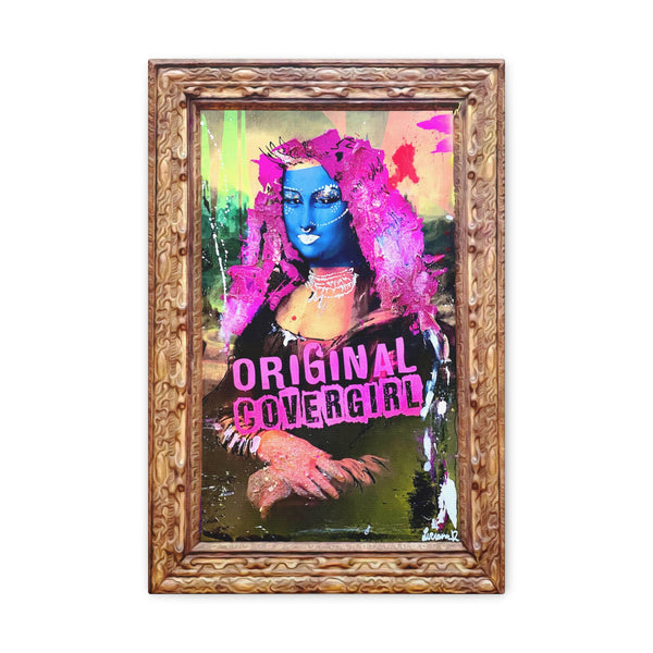 Mona Lisa 4 - Original CoverGirl - Canvas Gallery Wrap, Modern, Trendy Pop Art Poster, Pop Culture, Unique, Fun Mona Lisa Inspired Art Quotes, Gold.