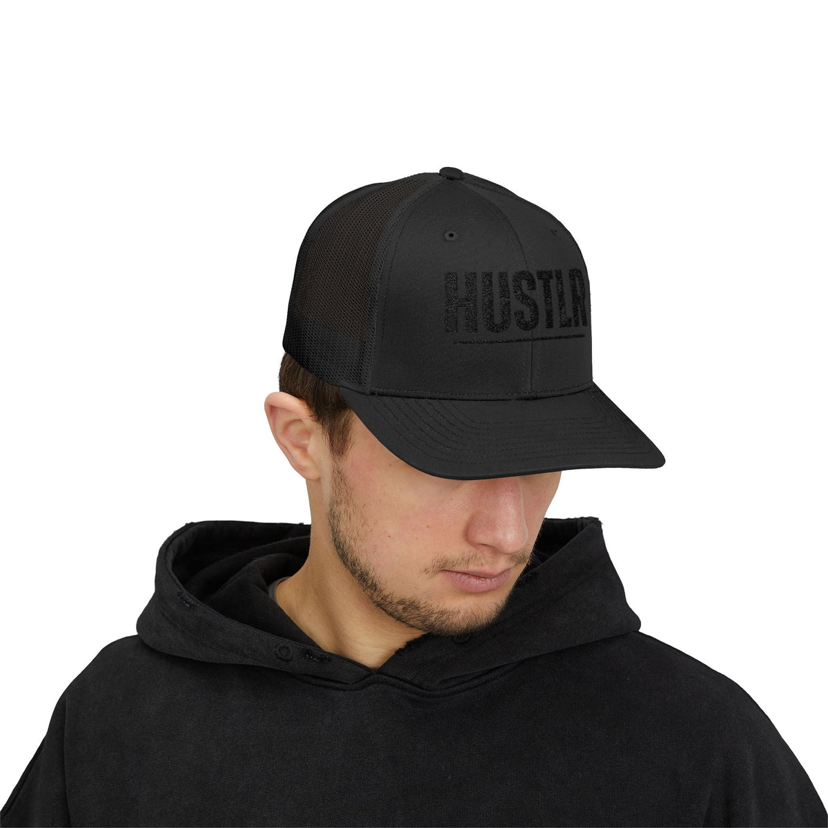 HUSTLR Snapback Trucker Cap - Bold Red Hat for Entrepreneurs