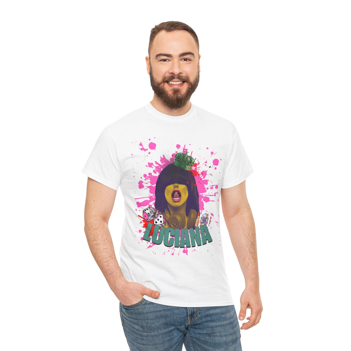 Luciana Graphic Unisex Heavy Cotton Tee - Fun and Playful Design