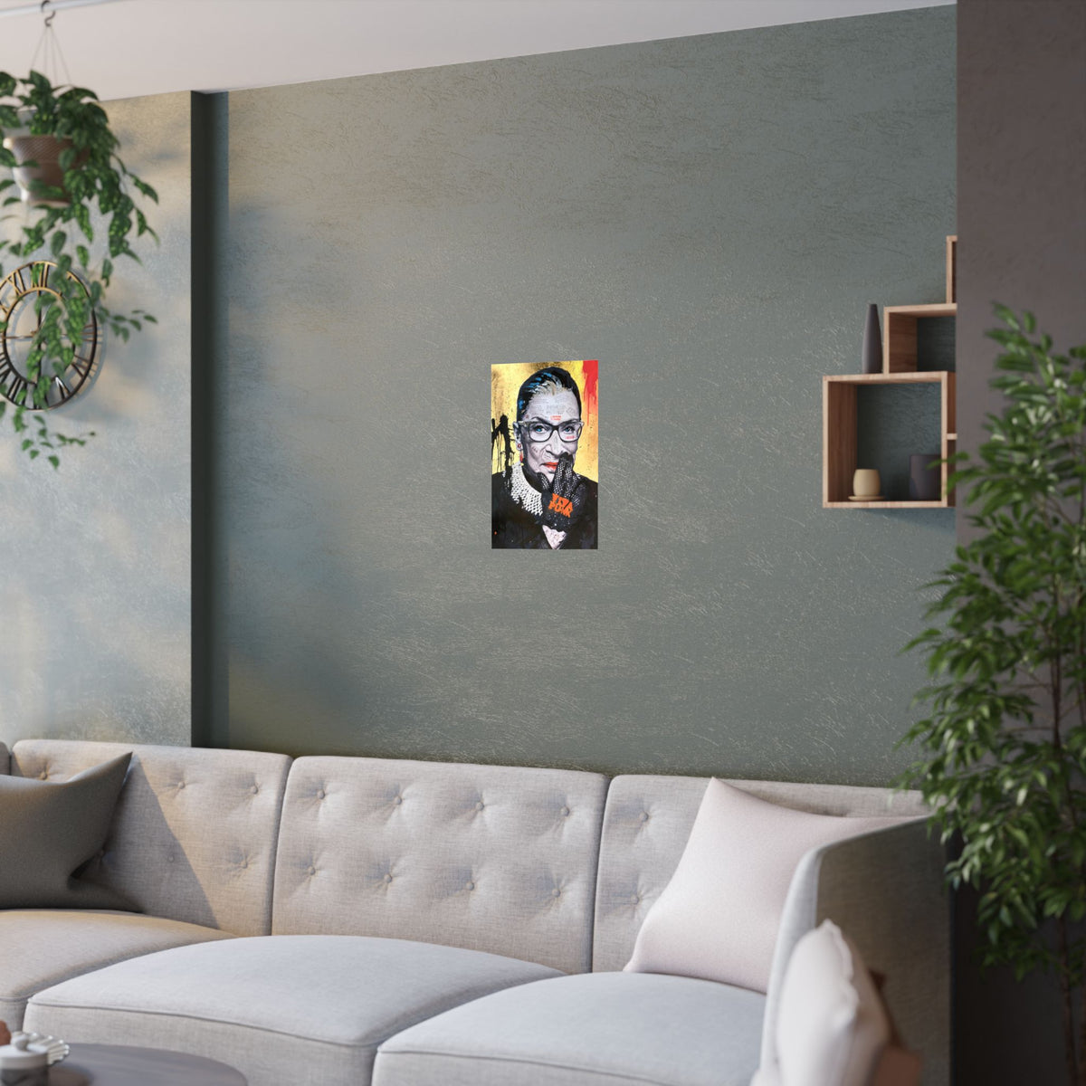 Ruth Bader Ginsberg - I Am Supreme - Satin Poster (210gsm) Pop Culture, Wall Art, Supreme, Empowering, Trailblazer, Inspiring RBG Tribute Art, RGB Print, Chic Modern Wall Decor, Contemporary Icon. Legend. Gold, Red, Black,White.