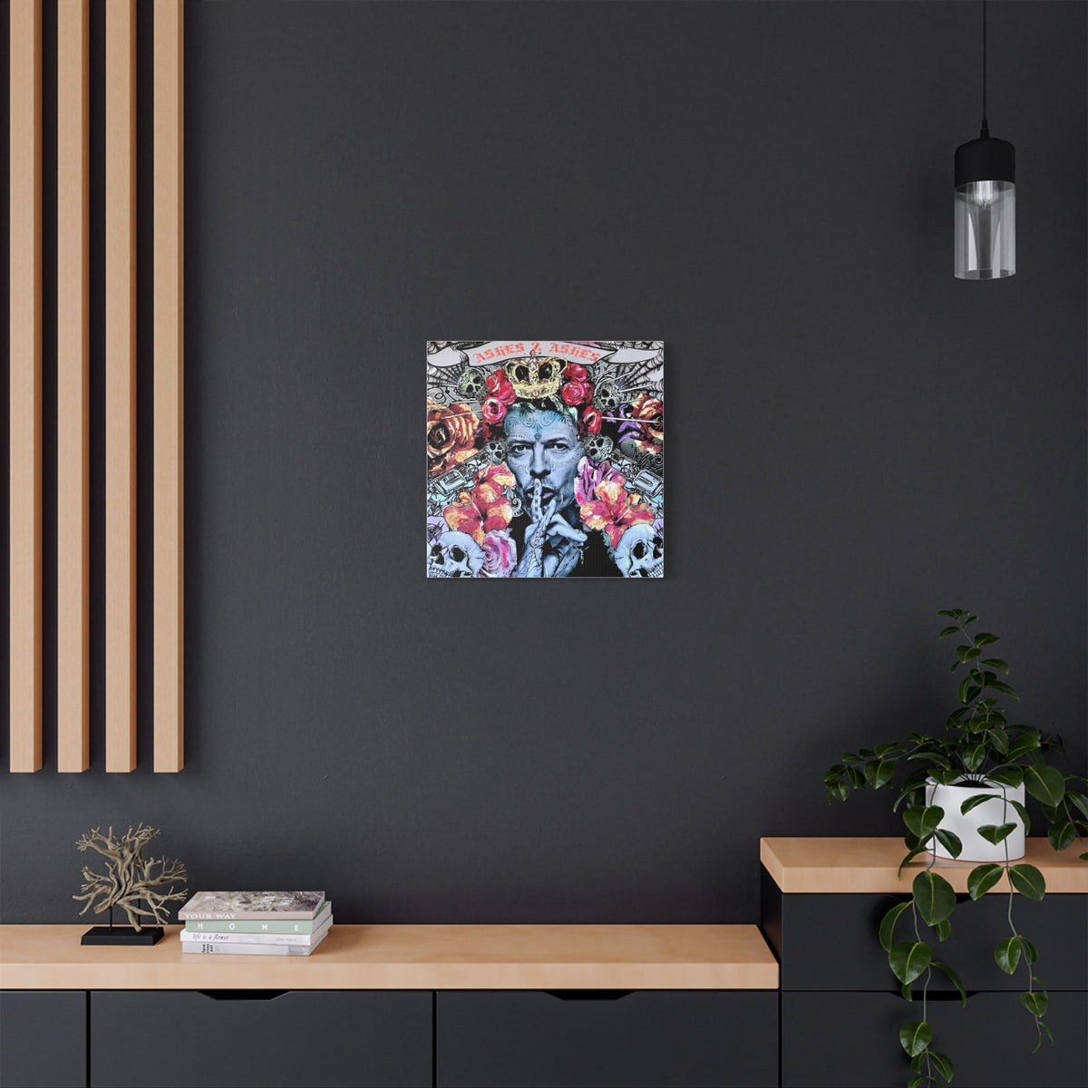 David Bowie - Ashes 2 Ashes - Canvas Gallery Wrap, Pop Culture, Wall Art, Fan Art, Music, Glam Rock Legend Iconic Pop Rock Artist, Inspirational Legend.
