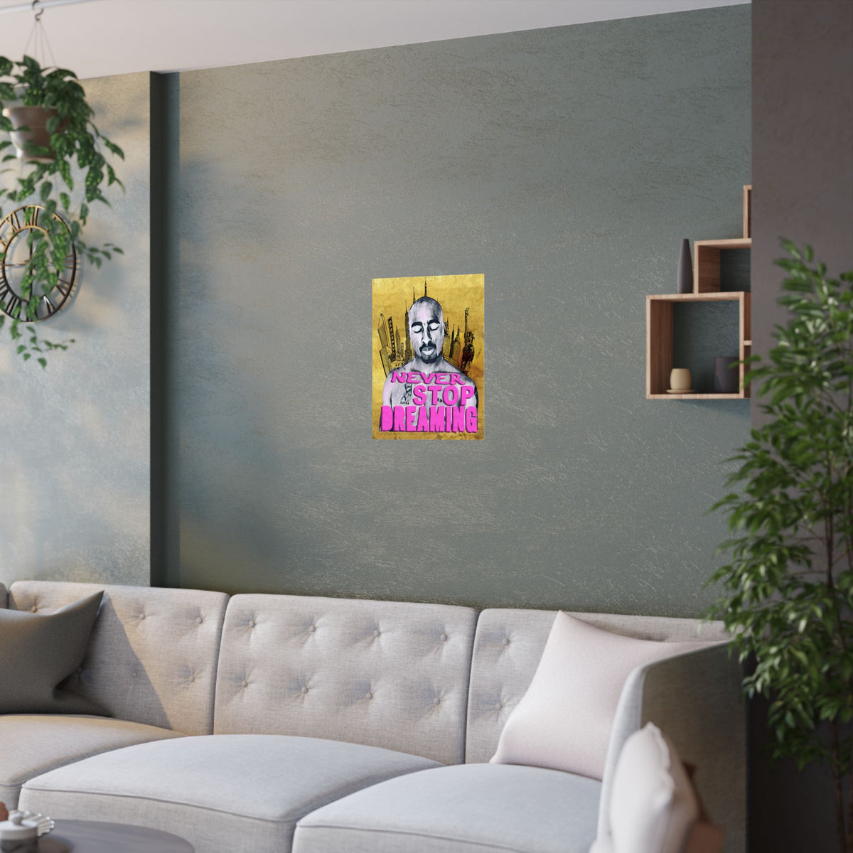 Never Stop Dreaming Satin Poster — Motivational Art Print