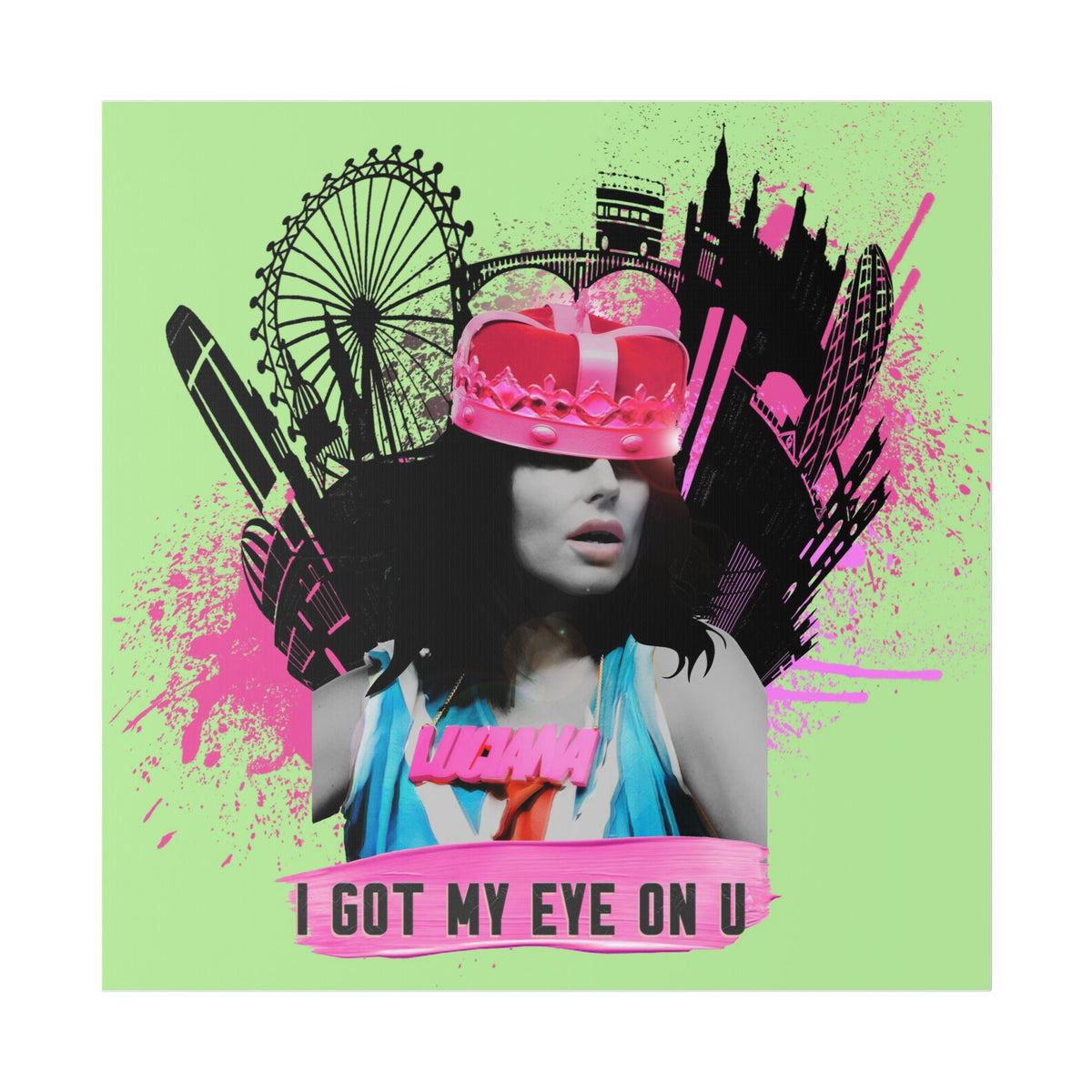 Luciana - I Got My Eye On U - Canvas Gallery Wrap, Pop Culture, Wall Art, Fan Art, Music, Electronic, EDM,  Chic Modern Wall Decor, Contemporary Icon.