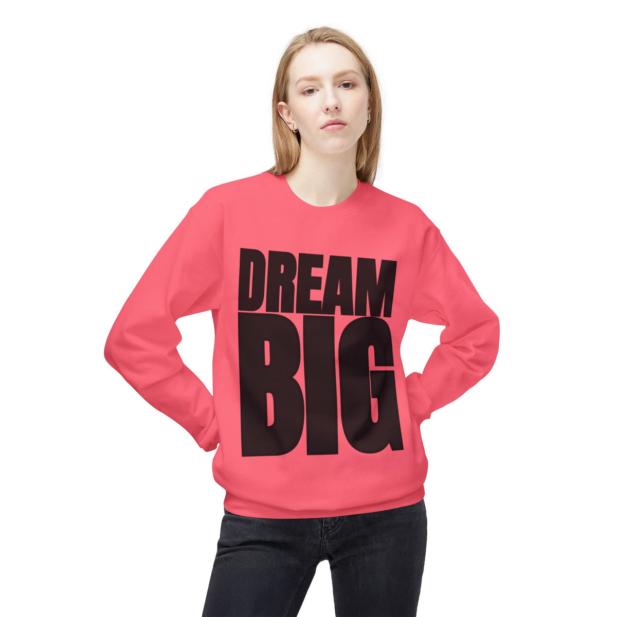 Dream Big Fleece Crewneck Sweatshirt - Unisex Inspirational Apparel