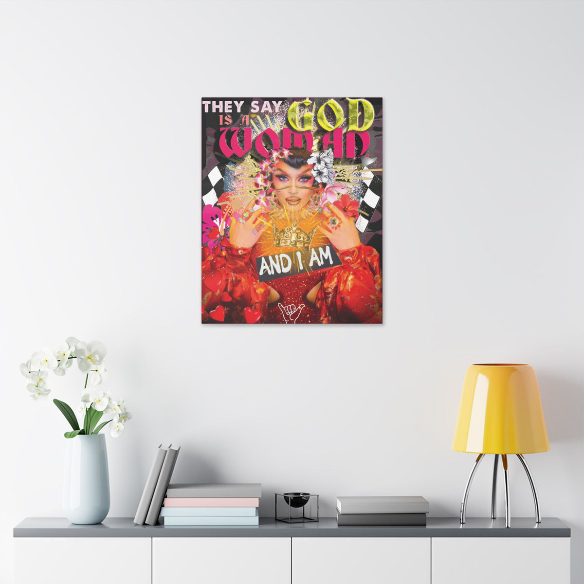 Sasha Colby - God Is A Woman - Canvas Gallery Wrap, Fan Art, Drag Queen, Drag Race, Pop Culture, Wall Art, Empowering, Chic Modern Wall Decor, Contemporary Icon.
