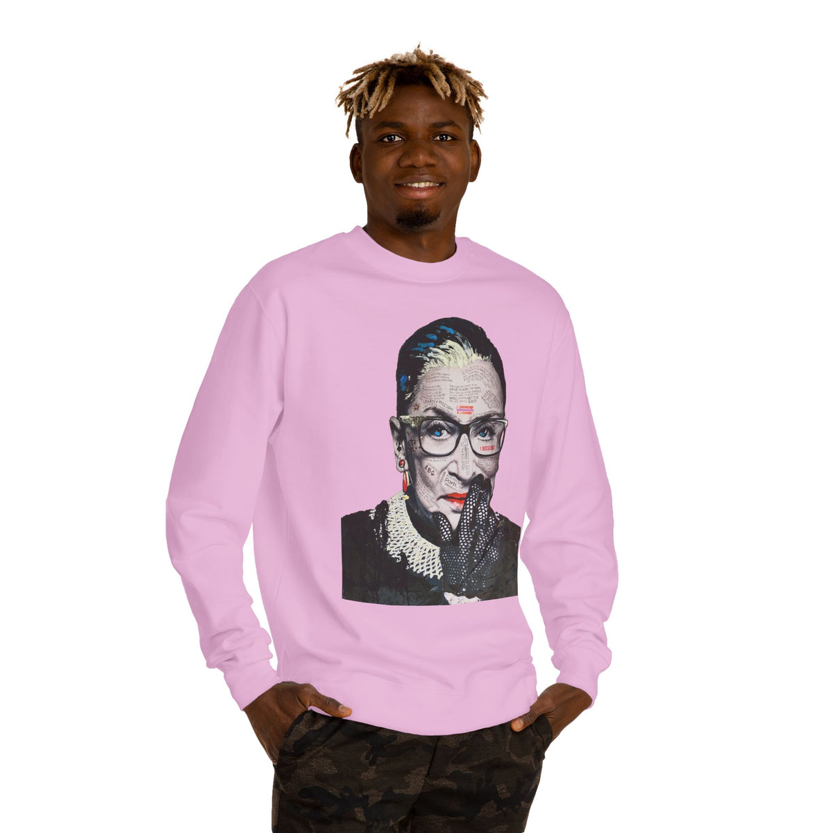 Ruth Bader Ginsberg -   I Am Supreme -  Unisex Premium Crewneck Sweatshirt, Fan Art T Shirt, Streetwear, Supreme, Empowering, Trailblazer, Inspiring RBG Tribute Art, Contemporary Icon. Legend.